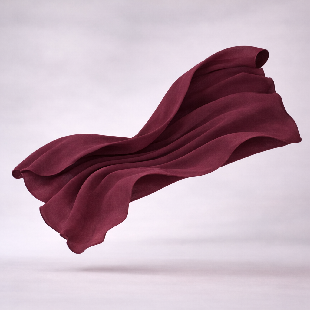 Ready-to-Wear Korean Chiffon Hijab — Burgundy