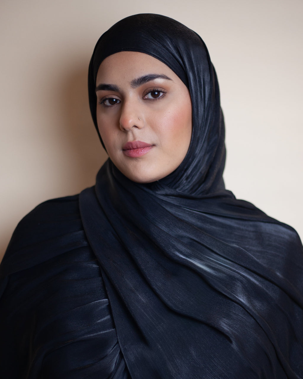 Ready-to-Wear Organza Hijab - Midnight Shimmer