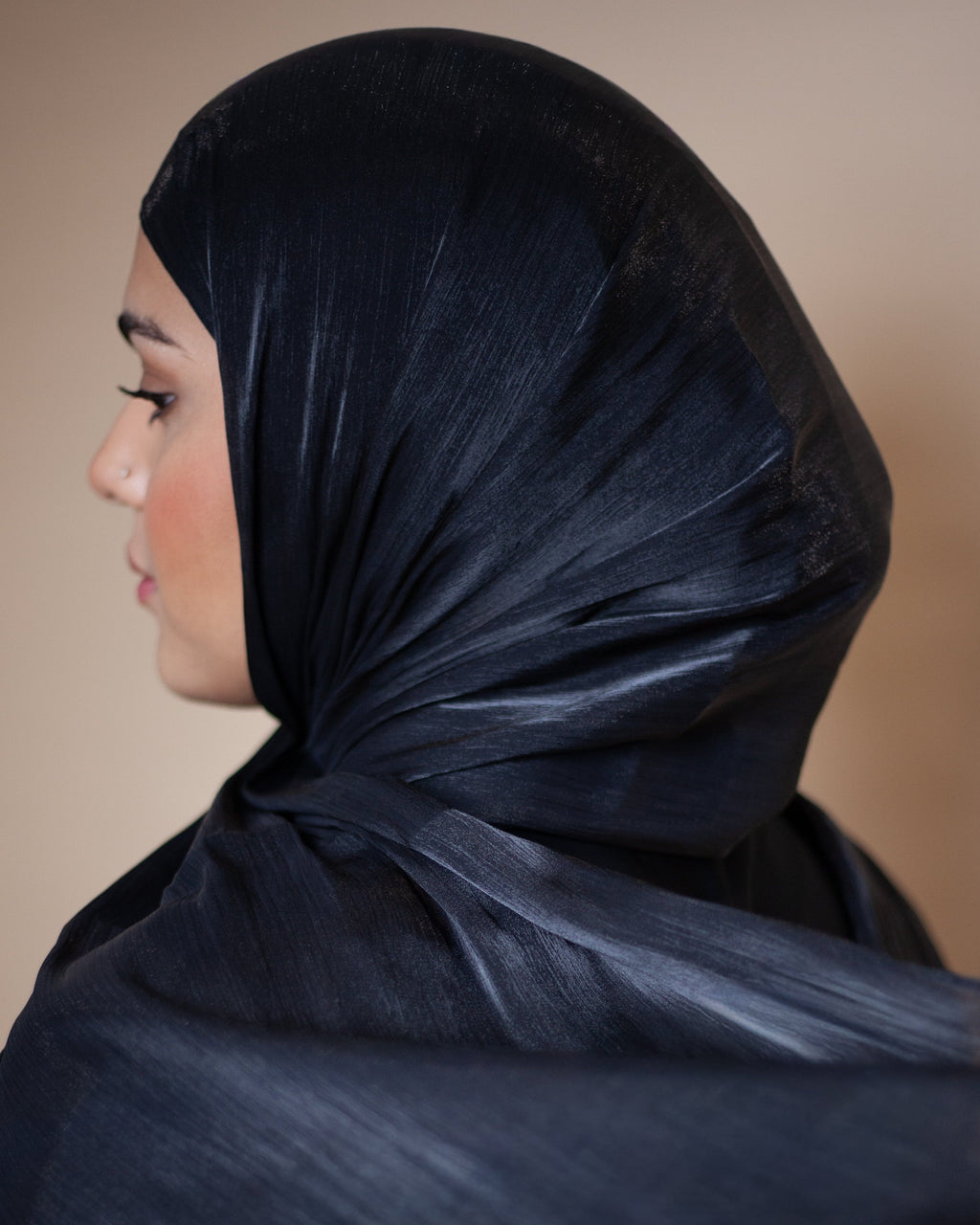 Ready-to-Wear Organza Hijab - Midnight Shimmer