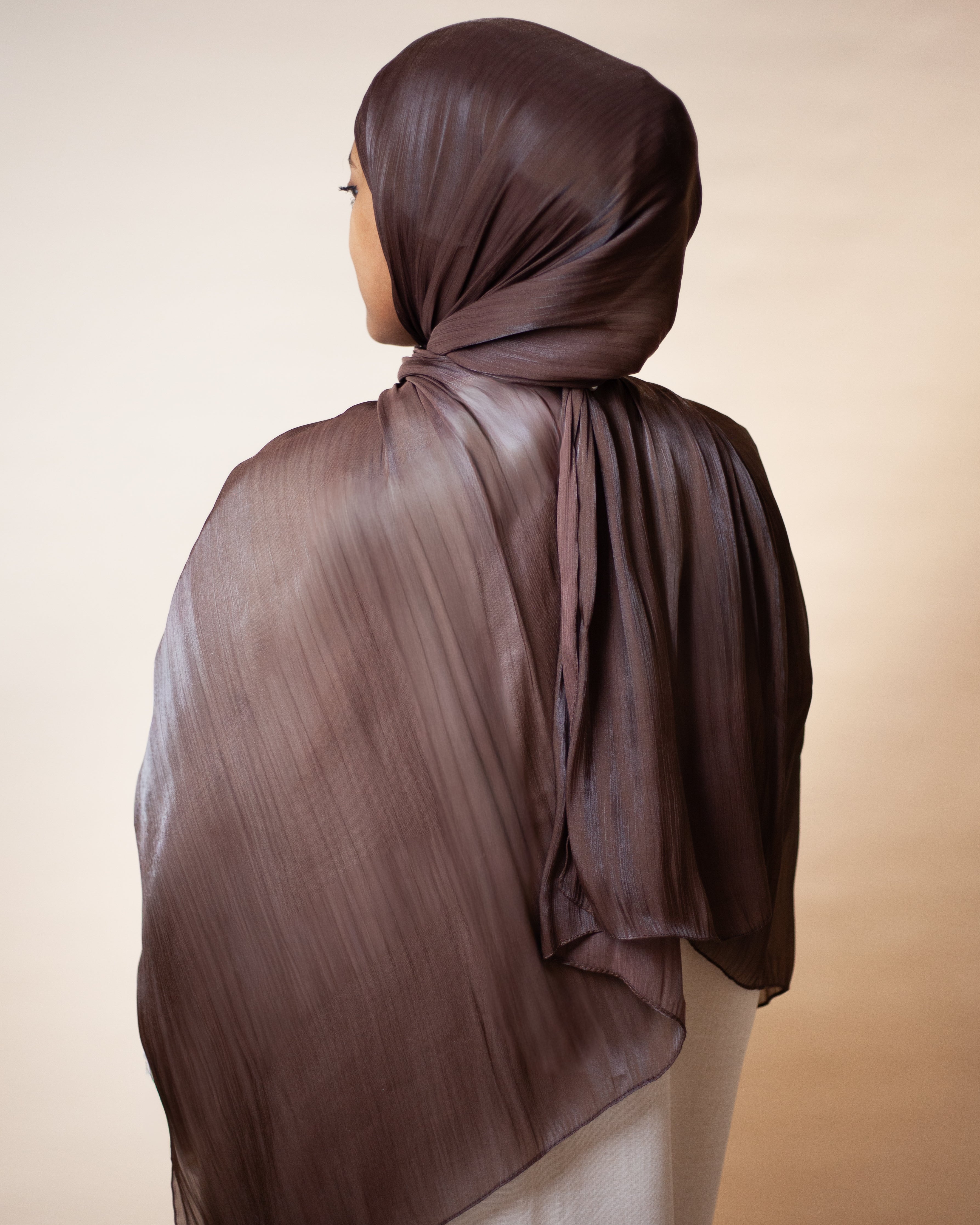 Ready-to-Wear Organza Hijab - Chocolate Brown