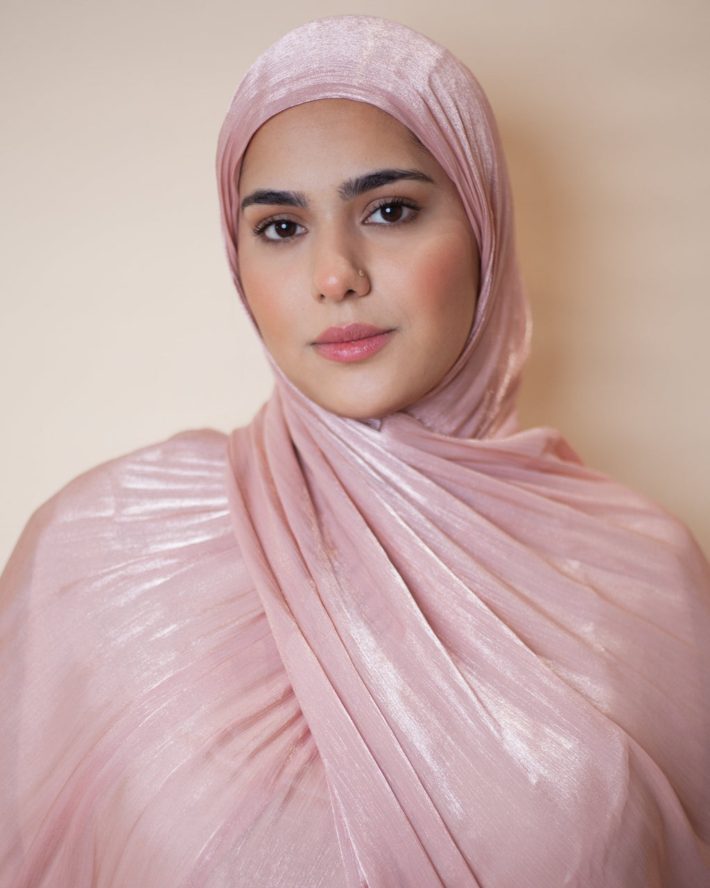 Ready-to-Wear Organza Hijab - Peach Pink