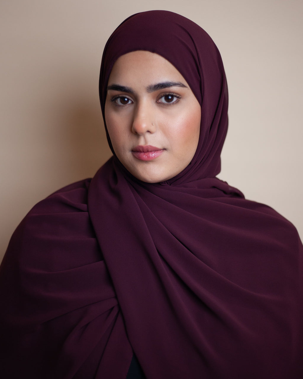 Ready-to-Wear Korean Chiffon Hijab — Burgundy
