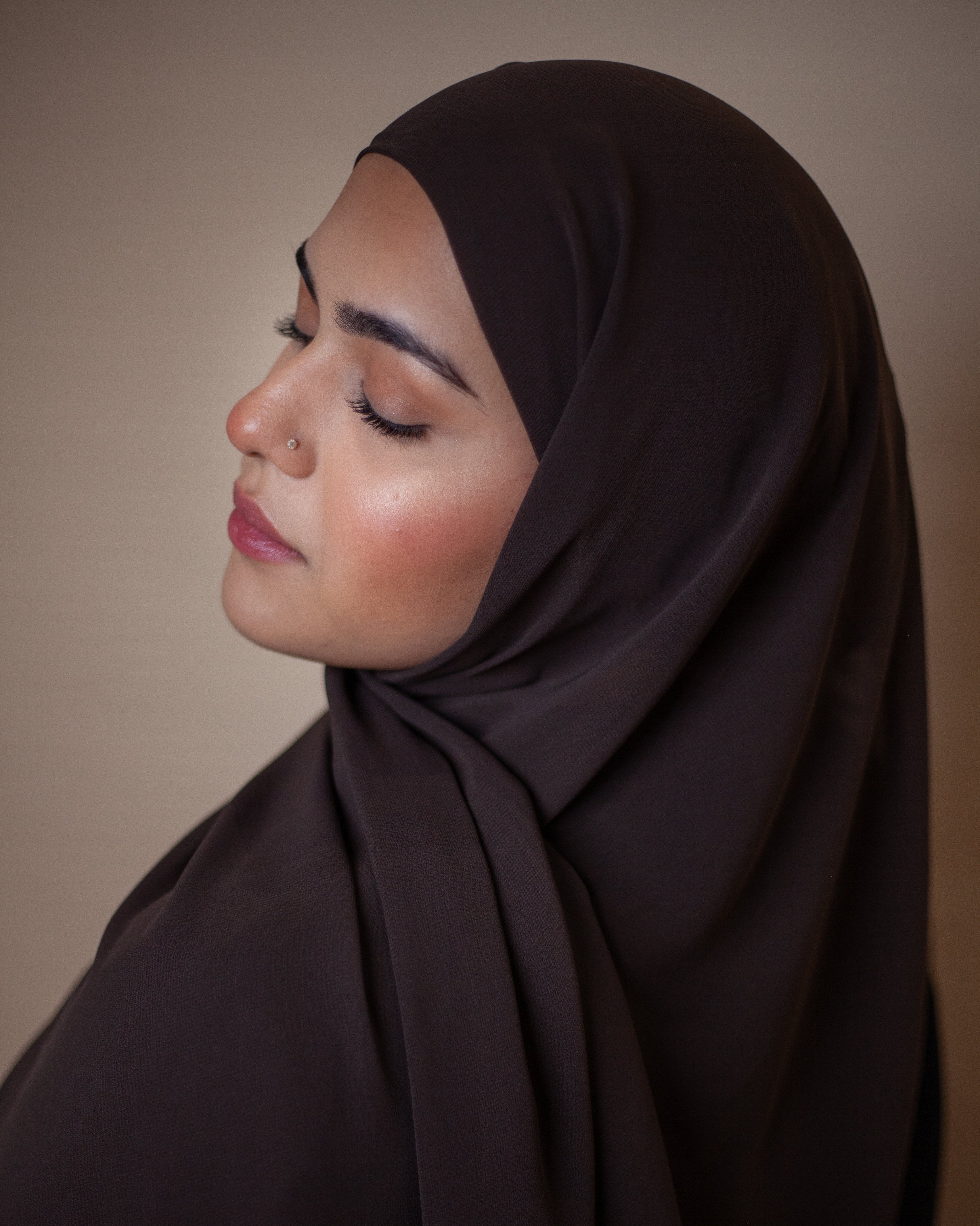 Ready-to-Wear Korean Chiffon Hijab — Brown