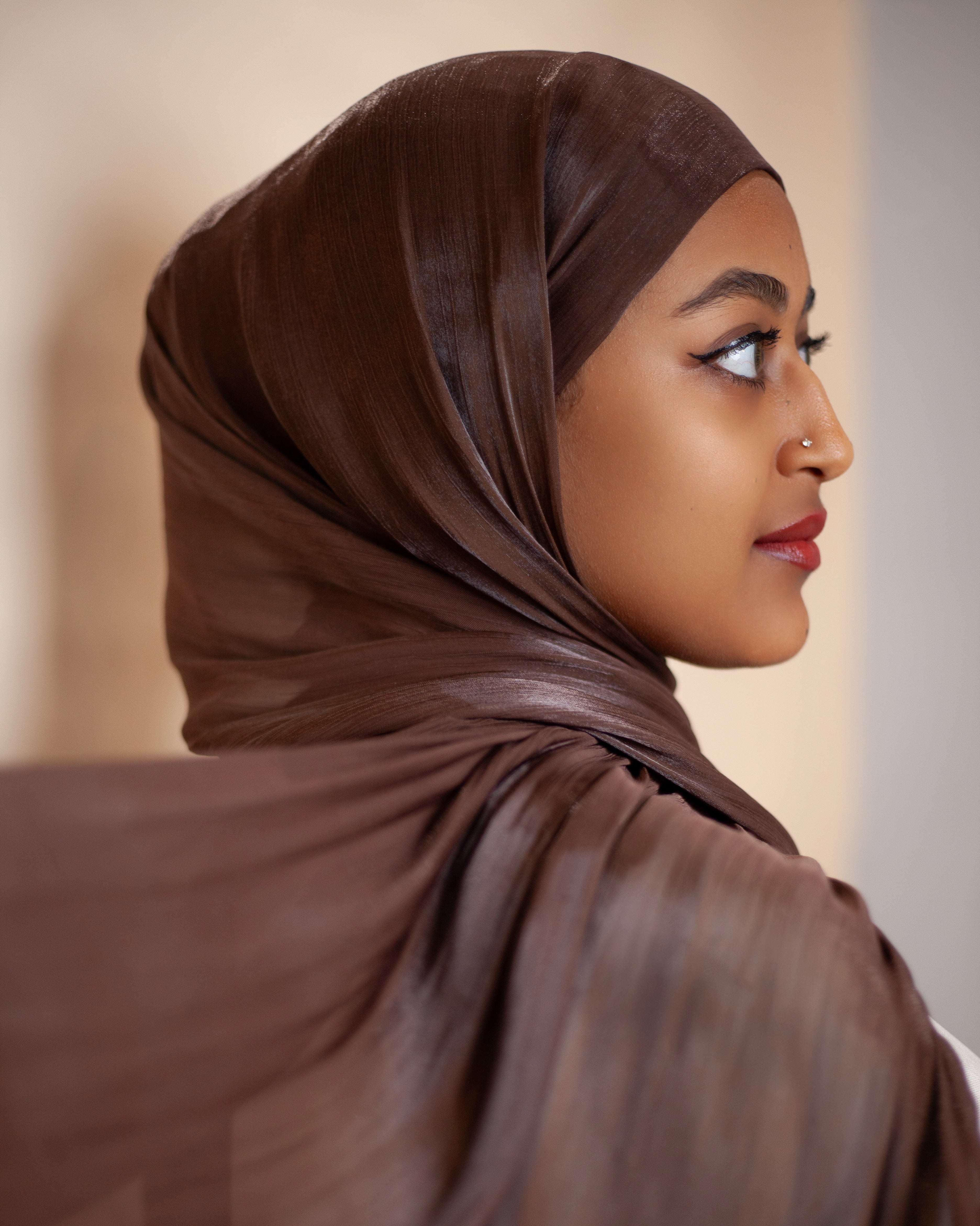 Ready-to-Wear Organza Hijab - Chocolate Brown