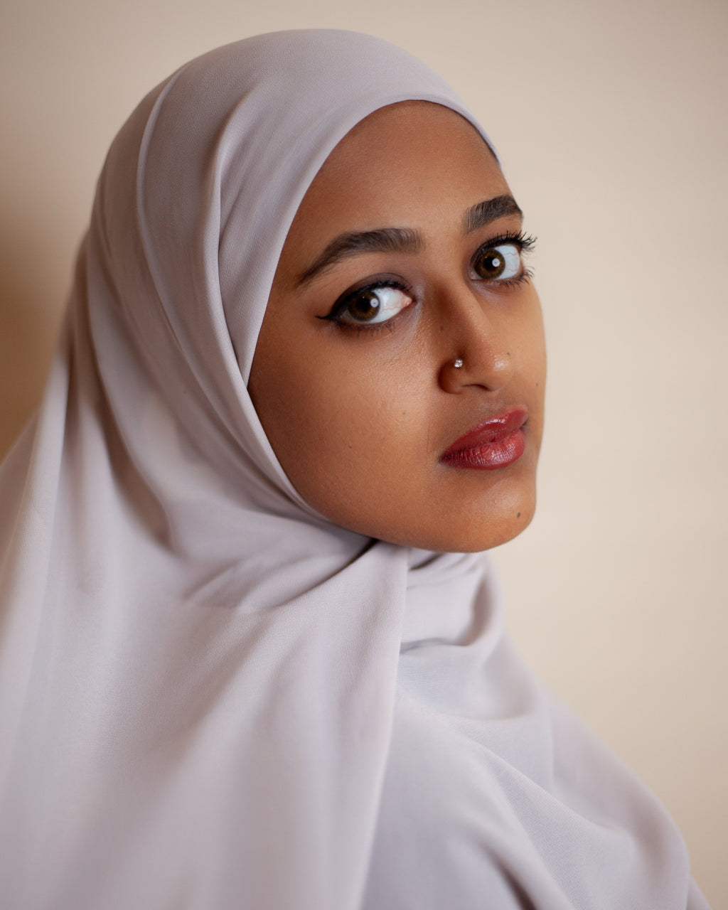 Ready-to-Wear Korean Chiffon Hijab — Warm Stone